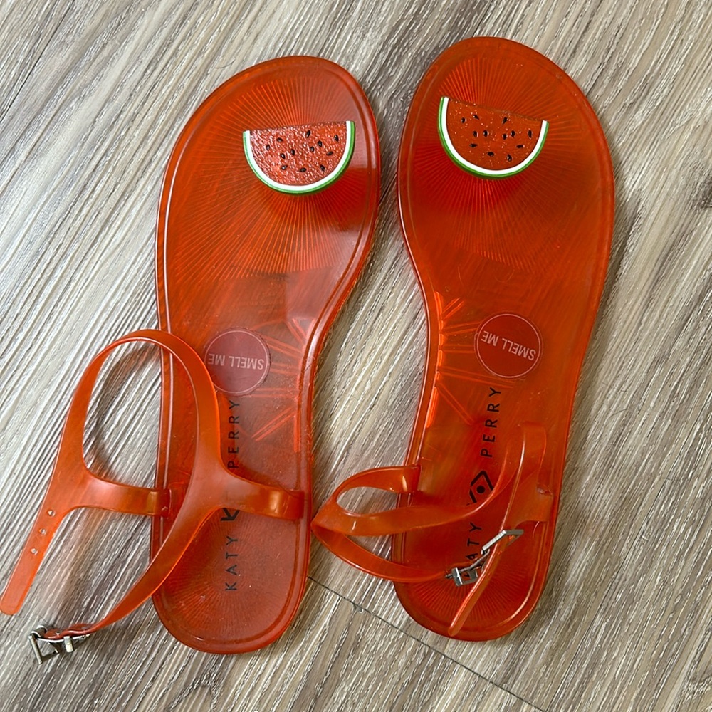 Katy Perry Red Watermelon Sandals Sz 10